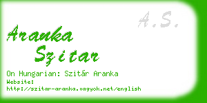 aranka szitar business card