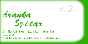 aranka szitar business card